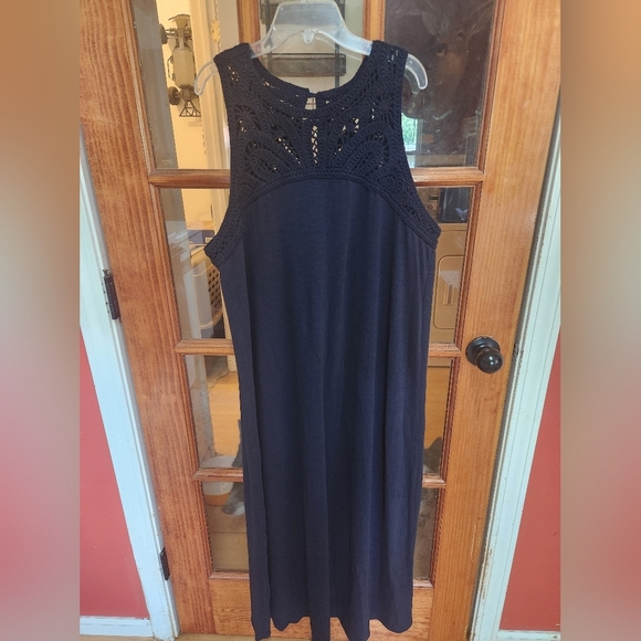 J. Jill Blue Sheath Maxi Dress Sleeveless Crew Neck - Picture 1 of 4